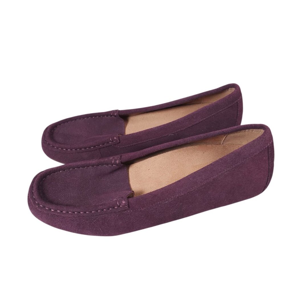 VIONIC Debbie Womens Purple Casual Slip On Driving Moccasins Flats Shoe Size 8.5